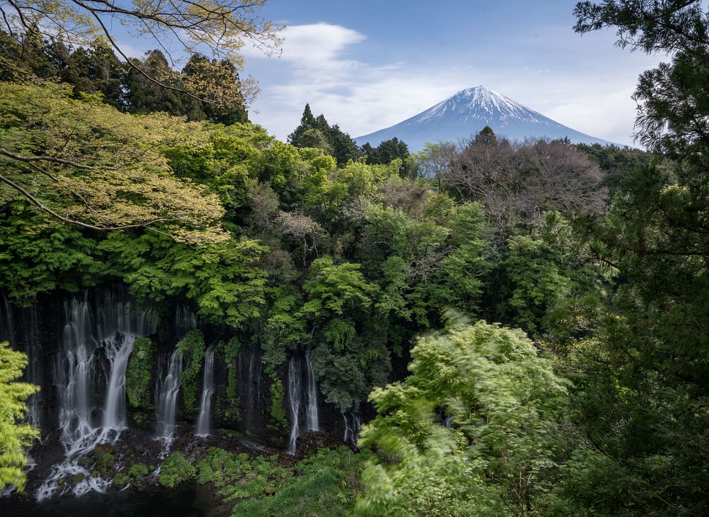 Shiraito no Taki with Mt Fuji