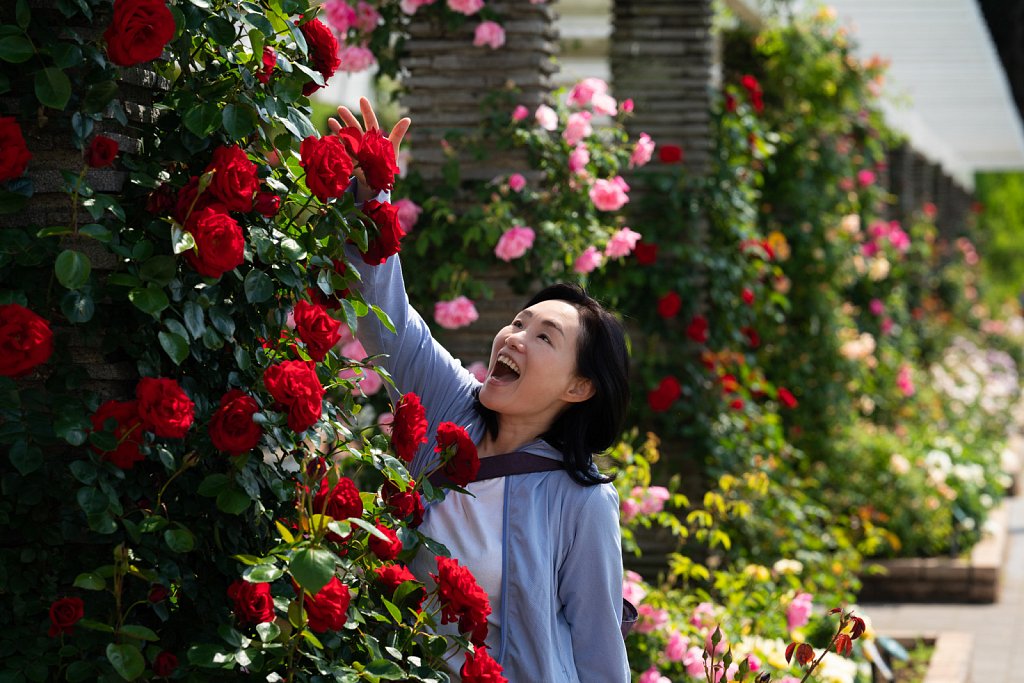 Yuri at the Ikuta Ryokuchi Rose Garden